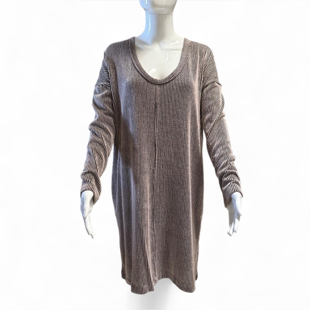 Lush Black and White Striped Knit